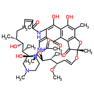 61258-11-5;71397-49-4  (2S,8Z,16S,17S,18R,19R,20R,21S,22R,23S,24E)-5,6,17,19-tetrahydroxy-23-methoxy-2,4,12,16,18,20,22-heptamethyl-8-{[(4-methylpiperazin-1-yl)amino]methylidene}-1,9,11-trioxo-1,2,8,9-tetrahydro-2,7-(epoxypentadeca[1,13]dienoimino)naphtho[2,1-b]furan-21-yl acet