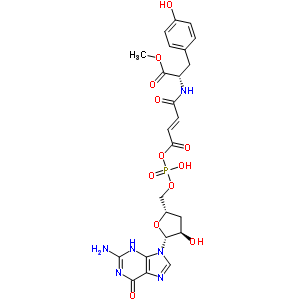61756-21-6  methyl (6E,10S)-1-[(2S,4R,5R)-5-(2-amino-6-oxo-3,6-dihydro-9H-purin-9-yl)-4-hydroxytetrahydrofuran-2-yl]-3-hydroxy-10-(4-hydroxybenzyl)-5,8-dioxo-2,4-dioxa-9-aza-3-phosphaundec-6-en-11-oate 3-oxide (non-preferred name)