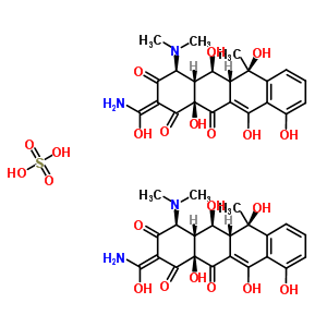 64038-91-1  (2Z,4S,4aR,5S,5aR,6R,12aS)-2-[amino(hydroxy)methylidene]-4-(dimethylamino)-5,6,10,11,12a-pentahydroxy-6-methyl-4a,5a,6,12a-tetrahydrotetracene-1,3,12(2H,4H,5H)-trione sulfate (2:1) (salt)