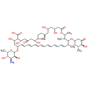 65776-69-4  (21E,23E,25E,27E,29E,31E,33E)-20-[(3-amino-3,6-dideoxy-L-gulopyranosyl)oxy]-36-[(2,6-dideoxy-L-erythro-hexopyranosyl-3-ulose)oxy]-4,6,12,16,18-pentahydroxy-11,35,37,38-tetramethyl-2,8,14-trioxooxacyclooctatriaconta-21,23,25,27,29,31,33-heptaene-17-carboxy