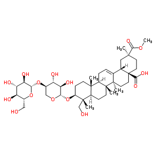 65931-92-2  (2S,4aR,6aR,6aS,6bR,8aR,9R,10S,12aR,14bS)-10-[(2S,3R,4R,5R)-3,4-dihydroxy-5-[(2S,3R,4S,5S,6R)-3,4,5-trihydroxy-6-(hydroxymethyl)tetrahydropyran-2-yl]oxy-tetrahydropyran-2-yl]oxy-9-(hydroxymethyl)-2-methoxycarbonyl-2,6a,6b,9,12a-pentamethyl-1,3,4,5,6,6a,7,