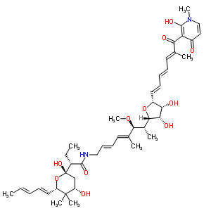 66170-37-4  (2S)-2-{(2S,4S,6S)-2,4-dihydroxy-5,5-dimethyl-6-[(1E,3E)-penta-1,3-dien-1-yl]tetrahydro-2H-pyran-2-yl}-N-[(2E,4E,6S,7R)-7-{(2S,3S,4R,5R)-3,4-dihydroxy-5-[(1E,3E,5E)-7-(2-hydroxy-1-methyl-4-oxo-1,4-dihydropyridin-3-yl)-6-methyl-7-oxohepta-1,3,5-trien-1-yl]