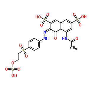 68134-16-7  (3E)-5-(acetylamino)-4-oxo-3-[2-(4-{[2-(sulfooxy)ethyl]sulfonyl}phenyl)hydrazinylidene]-3,4-dihydronaphthalene-2,7-disulfonic acid