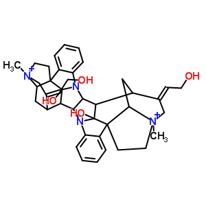 6844-05-9;69356-54-3  (21Z,23Z)-4c,14c-dihydroxy-21,23-bis(2-hydroxyethylidene)-7,17-dimethyl-4c,5,6,7,7a,8,9,9a,9b,14c,15,16,17,17a,18,19,19a,19b-octadecahydro-7,9:17,19-diethanoindolo[1'',2'',3'':1',7']pyrrolo[2'',3'':6',7']indolo[2',3':4,5]pyrrolo[1,2,3-lm]pyrrolo[2,3-d]car