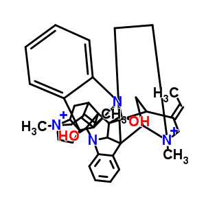 6902-18-7  (23E,26E)-23,26-diethylidene-9,20-dihydroxy-1,12-dimethyl-1,2,3,10,11,11a,12,13,14,21,22,22a-dodecahydro-1,21:10,12-diethanoindolo[1'',2'',3'':1',7']pyrrolo[2'',3'':6',7']indolo[3',3a':3,4]pyrrolo[1,2,3-lm]pyrrolo[2,3-d]carbazole-1,12-diium