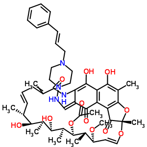 69032-07-1  (2S,8E,16S,17R,18S,19R,20S,21R,22S,23S,24E)-5,6,17,19-tetrahydroxy-23-methoxy-2,4,12,16,18,20,22-heptamethyl-1,9,11-trioxo-8-[({4-[(2E)-3-phenylprop-2-en-1-yl]piperazin-1-yl}amino)methylidene]-1,2,8,9-tetrahydro-2,7-(epoxypentadeca[1,11,13]trienoimino)nap