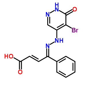 6954-05-8  (2E,4Z)-4-[2-(5-bromo-6-oxo-1,6-dihydropyridazin-4-yl)hydrazinylidene]-4-phenylbut-2-enoic acid