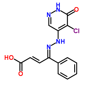 6954-06-9  (2E,4Z)-4-[2-(5-chloro-6-oxo-1,6-dihydropyridazin-4-yl)hydrazinylidene]-4-phenylbut-2-enoic acid