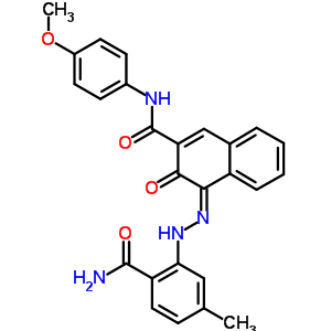 70343-45-2  (4Z)-4-[2-(2-carbamoyl-5-methylphenyl)hydrazinylidene]-N-(4-methoxyphenyl)-3-oxo-3,4-dihydronaphthalene-2-carboxamide