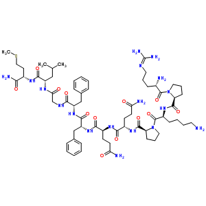 70533-68-5  N~5~-(diaminomethylidene)-L-ornithyl-L-prolyl-L-lysyl-L-prolyl-L-glutaminyl-L-glutaminyl-D-phenylalanyl-L-phenylalanylglycyl-L-leucyl-L-methioninamide