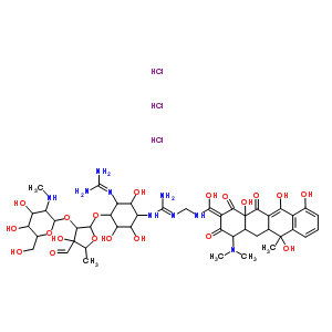 70614-16-3  1-{3-[(diaminomethylidene)amino]-4-[(3-{[4,5-dihydroxy-6-(hydroxymethyl)-3-(methylamino)tetrahydro-2H-pyran-2-yl]oxy}-4-formyl-4-hydroxy-5-methyltetrahydrofuran-2-yl)oxy]-2,5,6-trihydroxycyclohexyl}-2-({[(Z)-[4-(dimethylamino)-6,10,11,12a-tetrahydroxy-6-m