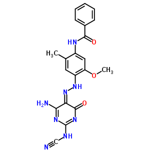 70776-75-9  N-(4-{(2Z)-2-[6-amino-2-(cyanoamino)-4-oxopyrimidin-5(4H)-ylidene]hydrazinyl}-5-methoxy-2-methylphenyl)benzamide