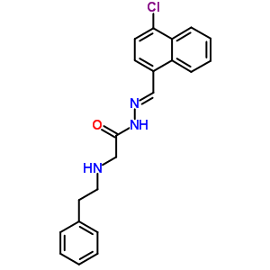 72606-53-2  N'-[(E)-(4-chloronaphthalen-1-yl)methylidene]-2-[(2-phenylethyl)amino]acetohydrazide (non-preferred name)