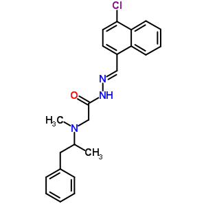 72606-55-4  N'-[(E)-(4-chloronaphthalen-1-yl)methylidene]-2-[methyl(1-phenylpropan-2-yl)amino]acetohydrazide (non-preferred name)