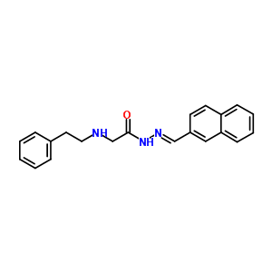 72606-62-3  N'-[(E)-naphthalen-2-ylmethylidene]-2-[(2-phenylethyl)amino]acetohydrazide (non-preferred name)