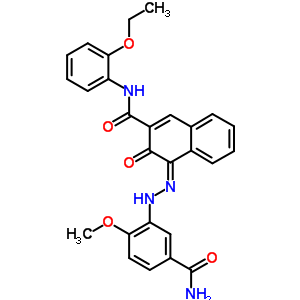 73384-83-5  (4Z)-4-[2-(5-carbamoyl-2-methoxyphenyl)hydrazinylidene]-N-(2-ethoxyphenyl)-3-oxo-3,4-dihydronaphthalene-2-carboxamide