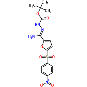 75745-79-8  tert-butyl (2Z)-2-(amino{5-[(4-nitrophenyl)sulfonyl]furan-2-yl}methylidene)hydrazinecarboxylate
