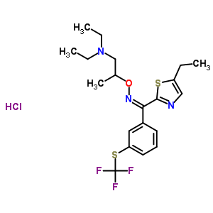 75954-25-5  N,N-diethyl-2-({[(Z)-(5-ethyl-1,3-thiazol-2-yl){3-[(trifluoromethyl)sulfanyl]phenyl}methylidene]amino}oxy)propan-1-amine hydrochloride (1:1)