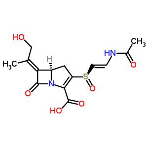 76466-24-5  (5R,6E)-3-{(R)-[(E)-2-(acetylamino)ethenyl]sulfinyl}-6-(1-hydroxypropan-2-ylidene)-7-oxo-1-azabicyclo[3.2.0]hept-2-ene-2-carboxylic acid