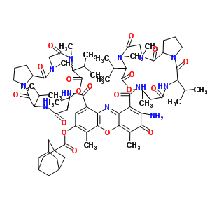 78566-17-3  2-amino-4,6-dimethyl-3-oxo-1,9-bis{[2,5,9-trimethyl-1,4,7,11,14-pentaoxo-6,13-di(propan-2-yl)hexadecahydro-1H-pyrrolo[2,1-i][1,4,7,10,13]oxatetraazacyclohexadecin-10-yl]carbamoyl}-3H-phenoxazin-7-yl tricyclo[3.3.1.1~3,7~]decane-1-carboxylate