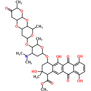 79206-72-7  methyl 4-({4-(dimethylamino)-5-[(2,9-dimethyl-3-oxooctahydro-2H,5aH-dipyrano[2,3-b:4',3'-e][1,4]dioxin-7-yl)oxy]-6-methyltetrahydro-2H-pyran-2-yl}oxy)-2,5,7,10-tetrahydroxy-2-methyl-6,11-dioxo-1,2,3,4,6,11-hexahydrotetracene-1-carboxylate (non-preferred n