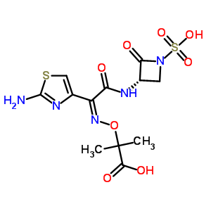 80904-83-2  2-({[(1Z)-1-(2-amino-1,3-thiazol-4-yl)-2-oxo-2-{[(3S)-2-oxo-1-sulfoazetidin-3-yl]amino}ethylidene]amino}oxy)-2-methylpropanoic acid