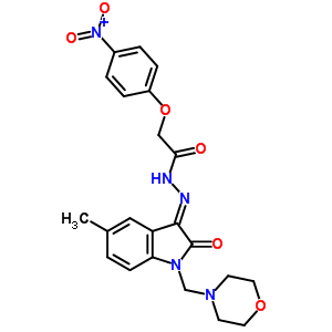 81215-62-5  N'-[(3E)-5-methyl-1-(morpholin-4-ylmethyl)-2-oxo-1,2-dihydro-3H-indol-3-ylidene]-2-(4-nitrophenoxy)acetohydrazide
