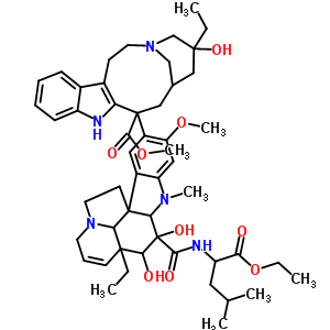 81571-25-7  methyl 9-(3-{[1-(ethoxycarbonyl)-3-methylbutyl]carbamoyl}-3,4-dihydroxy-16-methoxy-1-methyl-6,7-didehydroaspidospermidin-15-yl)-5-ethyl-5-hydroxy-1,4,5,6,7,8,9,10-octahydro-2H-3,7-methanoazacycloundecino[5,4-b]indole-9-carboxylate