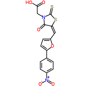 851302-89-1  [(5E)-5-{[5-(4-nitrophenyl)furan-2-yl]methylidene}-4-oxo-2-thioxo-1,3-thiazolidin-3-yl]acetic acid