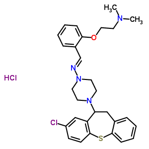 86759-06-0  4-(8-chloro-10,11-dihydrodibenzo[b,f]thiepin-10-yl)-N-[(E)-{2-[2-(dimethylamino)ethoxy]phenyl}methylidene]piperazin-1-amine hydrochloride (1:1)