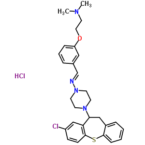 86759-08-2  4-(8-chloro-10,11-dihydrodibenzo[b,f]thiepin-10-yl)-N-[(E)-{3-[2-(dimethylamino)ethoxy]phenyl}methylidene]piperazin-1-amine hydrochloride (1:1)