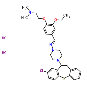 86759-10-6  4-(8-chloro-10,11-dihydrodibenzo[b,f]thiepin-10-yl)-N-[(E)-{4-[2-(dimethylamino)ethoxy]-3-ethoxyphenyl}methylidene]piperazin-1-amine dihydrochloride