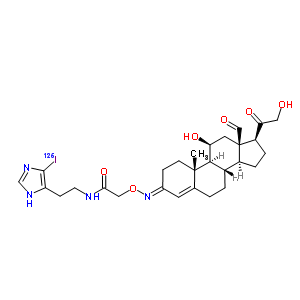 87002-37-7  2-({[(3E,11beta)-11,21-dihydroxy-18,20-dioxopregn-4-en-3-ylidene]amino}oxy)-N-{2-[4-(~125~I)iodo-1H-imidazol-5-yl]ethyl}acetamide