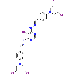 916-59-6  4,4'-{(5-bromopirimidina-4,6-diil)bis[(1E)hidracina-2-il-1-ilideno(E)metilideno]}bis[N,N-bis(2-cloroetil)anilina]