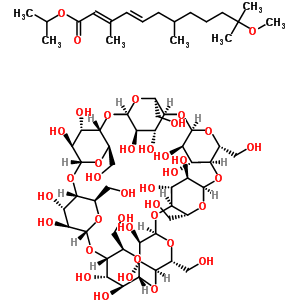 94123-02-1  1-methylethyl (2E,4E)-11-methoxy-3,7,11-trimethyldodeca-2,4-dienoate - (1S,3R,5R,6S,8R,10R,11S,13R,15R,16S,18R,20R,21S,23R,25R,26S,28R,30R,31S,33R,35R,36R,37R,38R,39R,40R,41R,42R,43R,44R,45R,46R,47R,48R,49R)-5,10,15,20,25,30,35-heptakis(hydroxymethyl)-2,4