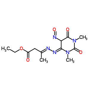 95335-88-9  ethyl (3E)-3-[(2E)-(1,3-dimethyl-5-nitroso-2,6-dioxotetrahydropyrimidin-4(1H)-ylidene)hydrazinylidene]butanoate