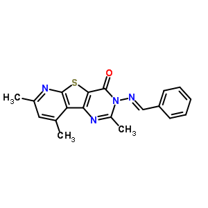 99504-90-2  2,7,9-trimethyl-3-{[(E)-phenylmethylidene]amino}pyrido[3',2':4,5]thieno[3,2-d]pyrimidin-4(3H)-one