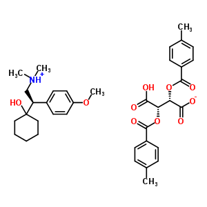 272788-00-8  (2S,3S)-3-carboxi-2,3-bis{[(4-metilfenil)carbonil]oxi}propanoato de (2R)-2-(1-hidroxiciclohexil)-2-(4-metoxifenil)-N,N-dimetiletanamónio