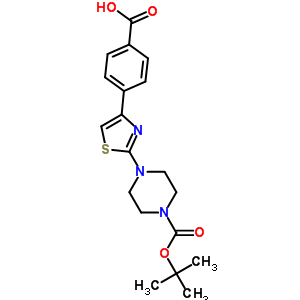 294622-59-6  4-{2-[4-(tert-butoxycarbonyl)piperazin-1-yl]-1,3-thiazol-4-yl}benzoic acid