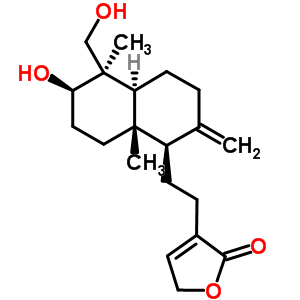 4176-97-0  3-{2-[(1R,4aS,5R,6R,8aS)-6-hydroxy-5-(hydroxymethyl)-5,8a-dimethyl-2-methylidenedecahydronaphthalen-1-yl]ethyl}furan-2(5H)-one