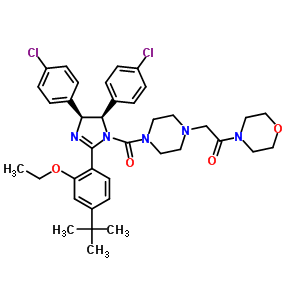 870120-40-4  4-[(4-{[(4S,5R)-2-(4-tert-butyl-2-ethoxyphenyl)-4,5-bis(4-chlorophenyl)-4,5-dihydro-1H-imidazol-1-yl]carbonyl}piperazin-1-yl)acetyl]morpholine