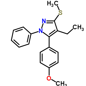 871110-29-1  4-ethyl-5-(4-methoxyphenyl)-3-(methylsulfanyl)-1-phenyl-1H-pyrazole 871110-29-1  4-ethyl-5-(4-methoxyphenyl)-3-(methylsulfanyl)-1-phenyl-1H-pyrazole