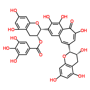 28543-07-9  (2R,3R)-5,7-dihydroxy-2-{3,4,6-trihydroxy-5-oxo-8-[(2R,3R)-3,5,7-trihydroxy-3,4-dihydro-2H-chromen-2-yl]-5H-benzo[7]annulen-2-yl}-3,4-dihydro-2H-chromen-3-yl 3,4,5-trihydroxybenzoate
