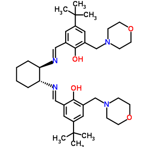 323193-85-7  4-tert-butyl-2-[(E)-[(1R,2R)-2-[[5-tert-butyl-2-hydroxy-3-(morpholinomethyl)phenyl]methyleneamino]cyclohexyl]iminomethyl]-6-(morpholinomethyl)phenol