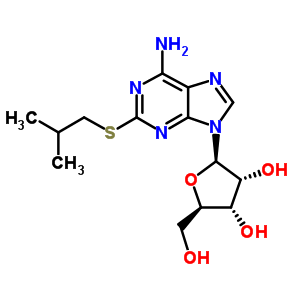 36892-60-1  (2R,3R,4S,5R)-2-(6-amino-2-isobutylsulfanyl-purin-9-yl)-5-(hydroxymethyl)tetrahydrofuran-3,4-diol