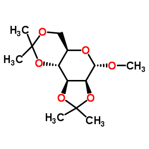 50705-56-1  (3aS,4S,5aR,9aR,9bS)-4-methoxy-2,2,8,8-tetramethylhexahydro[1,3]dioxolo[4,5]pyrano[3,2-d][1,3]dioxine (non-preferred name)