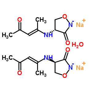 59831-62-8  3-isoxazolidinone, 4-[[(1E)-1-methyl-3-oxo-1-butenyl]amino]-, monosodium salt, (4R)-, hydrate (2:1)