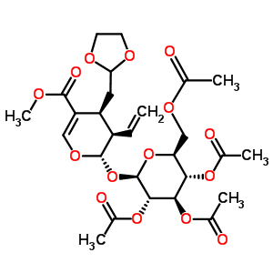 79409-46-4  methyl (2S,3R,4S)-4-(1,3-dioxolan-2-ylmethyl)-3-ethenyl-2-[(2,3,4,6-tetra-O-acetyl-beta-L-glucopyranosyl)oxy]-3,4-dihydro-2H-pyran-5-carboxylate
