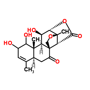 803-21-4  (1R,2S,5R,5aR,7aS,11aS,11bR,14S)-1,10,11-trihydroxy-8,11a,14-trimethyl-7,7a,10,11,11a,11b-hexahydro-2H-2,5,5a-(methanetriyloxymethano)naphtho[1,2-d]oxepine-4,6(1H,5H)-dione