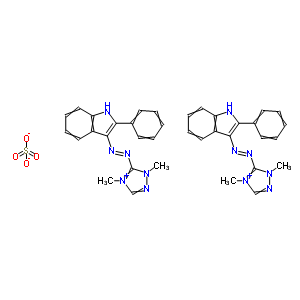 84787-88-2  (E)-(2,4-dimethyl-1,2,4-triazol-4-ium-3-yl)-(2-phenyl-1H-indol-3-yl)diazene sulfate